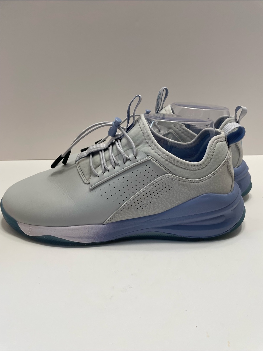 Women’s Clove Light Gray Nurse Sneakers with Blue Sole Accent